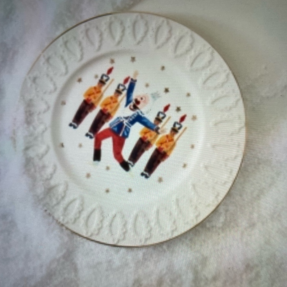 ❤️ ANTHROPOLOGIE NUTCRACKER NEW YORK CITY BALLET STONEWARE DESSERT PLATE NEW